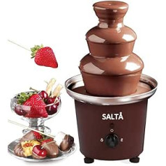 Salta Stainless Steel Chocolate Fountain Fondue Set with Three Levels and a Melting Pot Flow Function (Capacity: 900 ml)