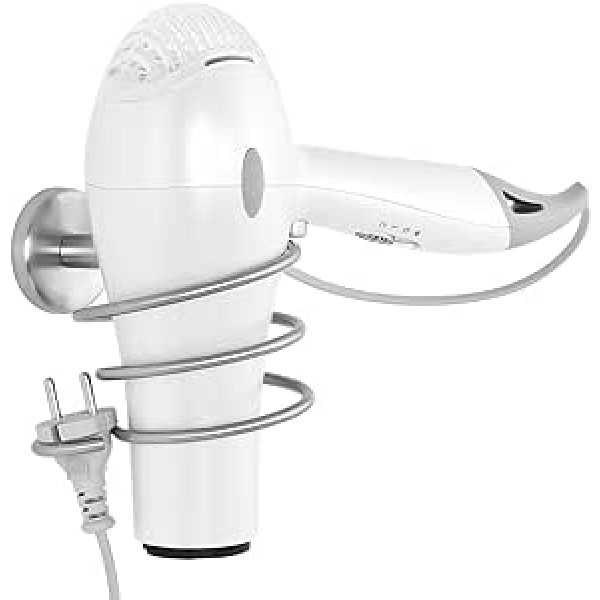 bremermann Piazza Bathroom Series Twisted Hair Dryer Holder Matt Stainless Steel with Cable Holder