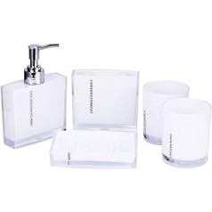 5pcs Acrylic Toilet Accessories Set Bathroom Countertop Accessories Set Bath Cup Toothbrush Holder Soap Dish for Hotel Home Use