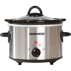 Daewoo Compact Manual Slow Cooker 1.5L Stainless Steel