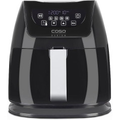 CASO AF250 Hot Air Fryer 3 L cepšanas grozs 1 kg, 60-200°C, Jaudīga 1400 W, Veselīgāka cepšana, Nerūsējošā tērauda iekšpuse, Melns