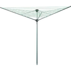 3 Arm Rotary Clothes Line 30M Rotating Washing Line Tree Umbrella Clothes Dryer Pole Powder Coated Steel Folding Outdoor