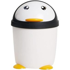 Cabilock plastmasas pingvīnu makulatūras tvertne ar vāku Plastmasas atkritumu tvertne rakstāmgalda papīra tvertne atkritumu tvertne Kosmētikas tvertne mājas virtuvei Biroja galddatora viesistaba