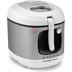 Tefal FR4800 Mega 2 kg Elektrische Fritteuse | 3,3 L Öl-Kapazität | Anti-Geruchs-Filter | spülmaschinenfeste Teile | Sichtfenster | einstellbares Thermostat | Weiß/Edelstahl