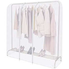 Anjing Dust Cover for Hangers 2 Zippers Extra Wide 120 x 150 x 50 cm Transparent Clothing Covers