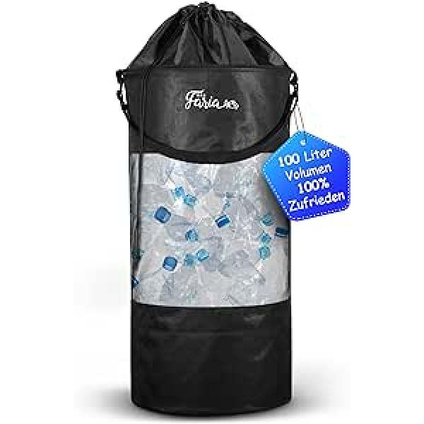 MIA FARIA - XXL deposit bottles collection container - efficient storage room organiser system for deposit bottles storage, empty goods and waste glass - durable bottle bag - ideal bottle collector