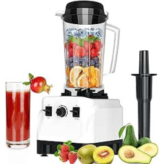 Huntertall kitchen smoothie maker, 1500 W blender with stirrer, high-performance mixer, pulse ice crush (2 L container, 10 speeds, 6 blades) for puree, ice crush, shakes and smoothies, HT81 white
