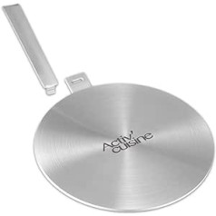 ACTIV CUISINE Induction Adaptor Plate 24 cm Induction Adapter Plate with Removable Stainless Steel Handle Moka Induction Cooking Plate Adapter for Use of Coffee Pots on Induction Hobs