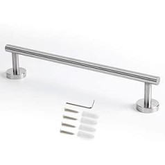 HXcomet Towel Rail Bathroom Towel Holder 40cm Screw Mounted Bathroom Kitchen SUS304 Brushed Stainless Steel Silver