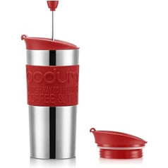 Bodum Travel Press Set K11067-04 Thermal Mug Stainless Steel Double-Walled with Extra Lid 0.35 L