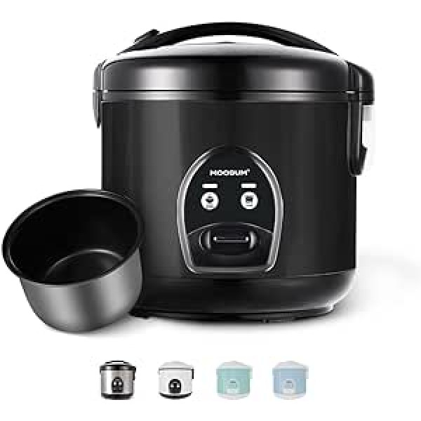 MOOSUM Rice Cooker and One Button Operation, 1.8 L - 10 Cups, for 2-10 People, Quick Preparation without Burning, With Warming Function Including Steamer Insert, Spoon and Measuring Cup