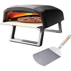 MasterPro Napoli Pizza Oven, Portable Gas Oven with Quick Baking Function up to 500 °C and Stainless Steel Pizza Peel, Pizzas Ready in 60 Seconds, Includes Carry Bag and Stone Sheet