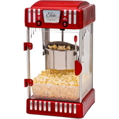 Elite Gourmet EPM-250 Maxi-Matic 2.5 oz Classic Carnival Table Kettle Popcorn Popper Machine Retro Style Film Popcorn with Hot Butter Red