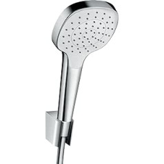 hansgrohe Duschset Croma Select E, Duschkopf mit Schlauch und Halterung, Handbrause mit 1 Strahlart, Weiß/Chrom