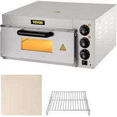 VEVOR Mini Oven, 36 cm Professional Electric 2000 W Pizza Oven, Two Temperature Settings, Oven Gastro, Pizza Stone & Shelf Gastro Stone Oven, Bread, Cakes, Pies etc.