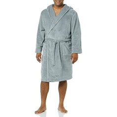 Amazon Essentials Men's medium length plush bathrobe