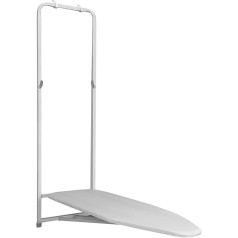 7house Door Hanging Ironing Board Plastic Frame Home Quilted Cover 7mm Removable and Washable Height Adjustable Size 135 x 39 cm (L x W) Grey/White