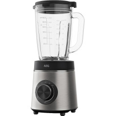 AEG TB6-1-6ST Blender / Speed Adjustment / 3 Programmes / Smoothie / Crushed Ice / Pulse Function / Rotary Knob + Buttons / 6 Blades Stainless Steel Blade / 1400W / 1.75L Glass Jug / Stainless Steel / Grey