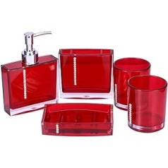 5pcs Bathroom Accessories with Toothbrush Holder, Kitchen Cup, Soap Dish, Emulsion Bottle for Bathroom and Cosmetics, Bathroom Accessories