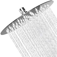 Woophen Rain Shower Head High Pressure 8 Inch 304 Stainless Steel Mirror Like Look Swivel Spray Angle Lush Shower Experience Easy Installation Chrome Finish