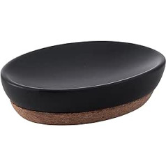 Gedy Ilary Soap Dish, Ceramic, Black, 9.5 x 13 x 3 cm