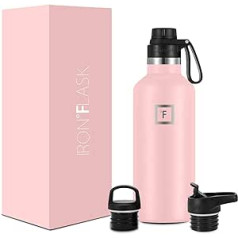 IRON °FLASK Sports Water Bottle - 32oz 3 Lids (Straw Lid) Vacuum Insulated Stainless Steel Hot Cold Double Wall Thermal Mug Standard Metal Bottle