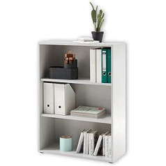 Stella Trading Pronto Filing Shelf, Light Grey, Small Standing Shelf with 3 Open Compartments, Modern Office Furniture Complete Set, 80 x 111 x 35 cm (W x H x D)