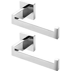 HITSLAM Toilet Paper Holder, Stainless Steel Toilet Paper Holder for Kitchen and Bathroom Toilet Paper Chrome Square Pack of 2