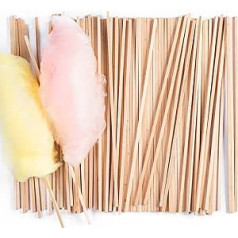 GREENDOSO® 100 Cotton Candy Sticks for Cotton Candy Machine, 28 cm Long Sticks with Food Contact, Packed in France (100 Sticks)