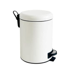 JM ·YIPENG Cosmetic Bin 5 Litres, Bathroom Waste Bin with Lid, White Pedal Bin with Soft-Close Mechanism and Inner Bucket, Bathroom Waste Bin for Bathroom, Office, Kitchen, Bedroom, Toilet