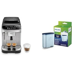 De'Longhi Magnifica Evo ECAM 292.33.SB Fully Automatic Coffee Machine with Milk Frothing Nozzle and Philips AquaClean Limescale and Water Filter for Espresso Machines