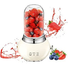 OTE Portable Personal Stand Mixer, Glass Mixer Juicer, Stainless Steel Case and 400 ml Thick Borosilicate Glass Design, Stand Mixer, Mini Blender, 20,000 RPM, Suitable for Juices, Travel, BPA-Free,