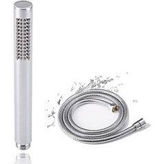 Oupukle Shower Head with Hose 1.5 m, High Pressure Hand Shower with Hose, Brass Hand Shower with Hose, Water-Saving Shower Head with Pressure Increase for Higher Water Pressure, with 1 Jet Types