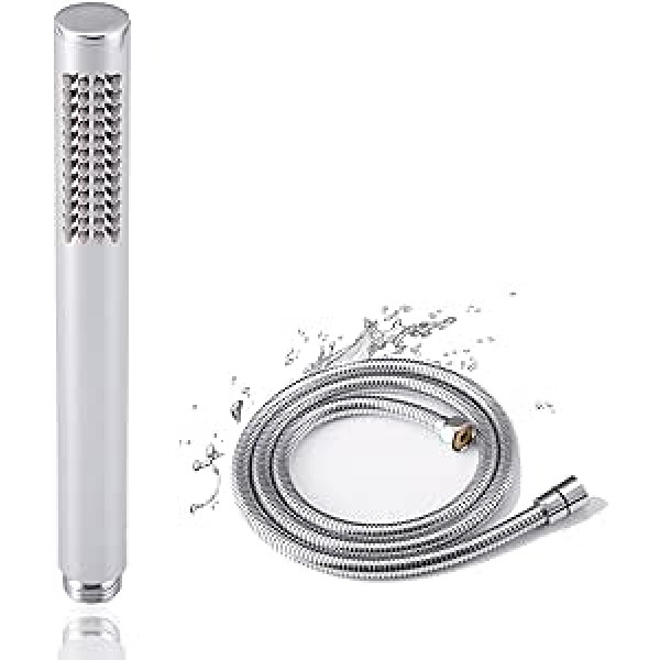 Oupukle Shower Head with Hose 1.5 m, High Pressure Hand Shower with Hose, Brass Hand Shower with Hose, Water-Saving Shower Head with Pressure Increase for Higher Water Pressure, with 1 Jet Types