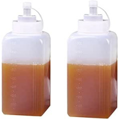 XKONG liela kalibra izspiežamā pudele, liela mērces pudele, kvadrātveida izspiežamā mērces pudele, 800 ml ievārījuma tomātu salātu mērces pudele (2 iepakojumā)