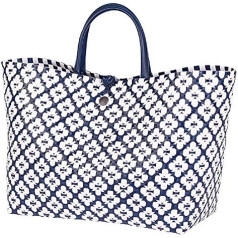 Handed By Shopper Bag Market Bag Motif Bag H32 B38 T22, blue white