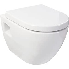 Wall-Mounted Toilet Set | Toilet Design Style White | Includes Toilet Seat with Soft Close Automatic Closure