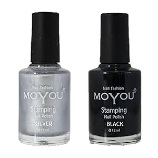 Moyou Nails Moyou Stamping Nail Art Nagellack Mystic Stone Silber / Schwarz