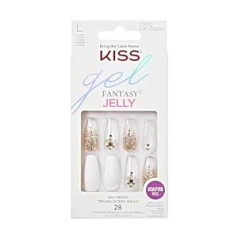 Kiss Jelly Fantasy Collection Jelly Pop gari caurspīdīgi veidoti nagi satur 28 mākslīgos nagus, nagu līmi, nagu vīlīti un manikīra nūjas