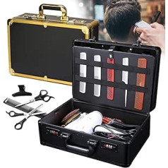 Acesunny Barber Carry Case Hair Trimmer Tool Bag Organiser Hairdressing Salon Tool Barber Stylist Case Carry Bag Hair Trimmer Tool Box (Black)