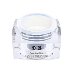 Nd24 Naildesign Premiumline Adhesive Gel Ultrabond Clear - UV LED - Studio Quality - Made in Germany - 15 ml