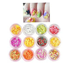 ‎Coheali COHEALI 2 Sets Fruit Decoration Mini 3D Fruit Slices Nail Decoration Suite Nail Flakes Clay Flash 3D Button