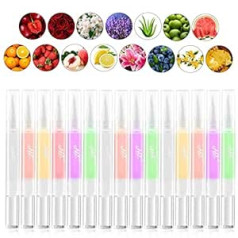 Anself Cuticle Oil Pens, 15 Pieces Mixed Flavours Nail Revitalization Oil Pen Set for Repairing Cracked and Dry Cuticles Random Color and Flavor