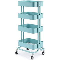 Aunevn Movable Carts, Kitchen Storage Sack Truck, Beauty Trolley 4 Tier, Carbon Steel Spa Storage Cart, Multi-Purpose Hairdressing Maintenance Cart