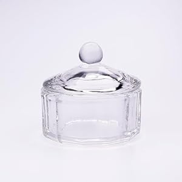 ‎Jnd JND Professional Acrylic Monomer Dappen Dish with Lid, Glass Crystal Bowl, Nail Art Powder Cup (12 Sides)