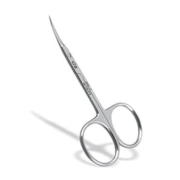 Dz Beauty Instruments Cuticle Scissors, Cuticle Scissors, Fine with Curved Extra Fine Cutting Surface for Precise Shortening of Cuticle Remnants Made of Rustproof Stainless Steel (Fine Cuticle Scissors)