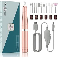 Kredioo Nail Cutter, 11 in 1 Electric Nail Cutter, 20,000 rpm Adjustable Speed Electric Nail File Pedicure Manicure Set for Cuticles Gel Nails Acrylic Gel Safe for Beginners Professional Pink