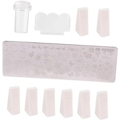 Beaupretty 11gb Nail Art Print Trafaretu komplekts Nagu mākslas veidnes Nail Art Stamper Scraper Aksesuāri nagu manikīram salonā Nagu trafareti Caurspīdīgi nagu nagu plāksnes sūkļa štancēšanas mašīna