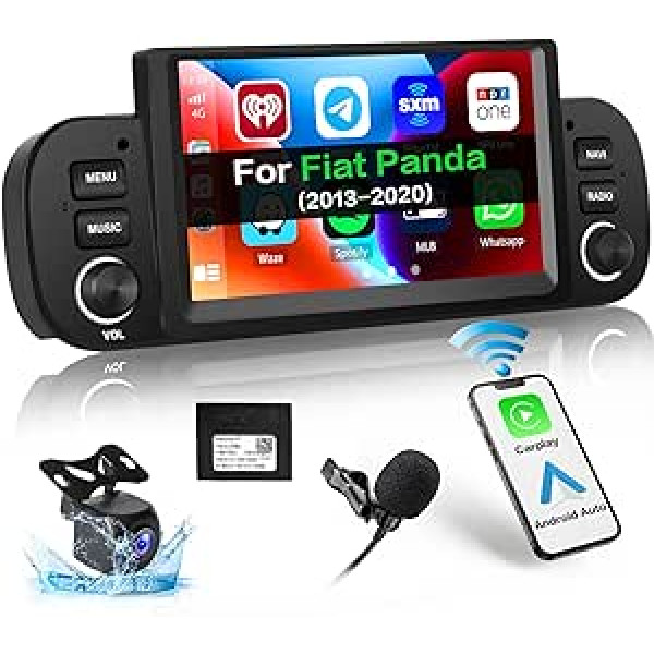 Hikity 6,2 collu Android 11 Carplay bezvadu automašīnas radio ar navigācijas sistēmu Fiat Panda 2013 14 15 16 17 18 19 20 automašīnas stereo radio ar Bluetooth brīvroku sistēmu Android automašīnas WiFi USB RDS