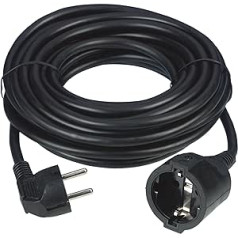 REV 0016100514 Verlängerung, Verlängerungskabel mit Winkelstecker 10m, 3680W, schwarz